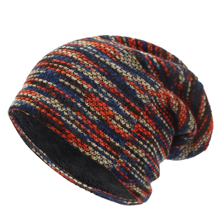 Custom Slouch Slouchy Faux Fur Jacquard Fleece Lined Man Mens Men Personalized Winter Cap Hat Beanie Beanies for Summer Winter