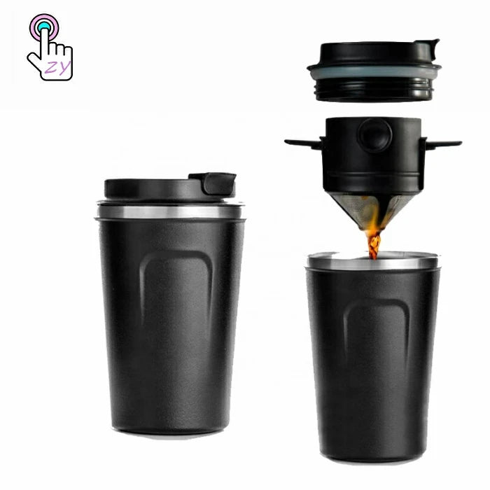 American Portable Hand Brewed Coffee Cup Maker Drip Coffee Traveling Cup Set Filter with No Filter Paper