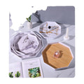 Wood Grain Pattern Octagonal Melamine Plastic Serving Tray Textured Grey Gold Melamine Storage Tray