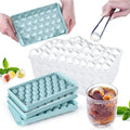 2024 Top-Selling 33 Cavity Plastic Round Ice Ball Maker Mold Ice Cube Tray With Lid and Ice Box and Scoop