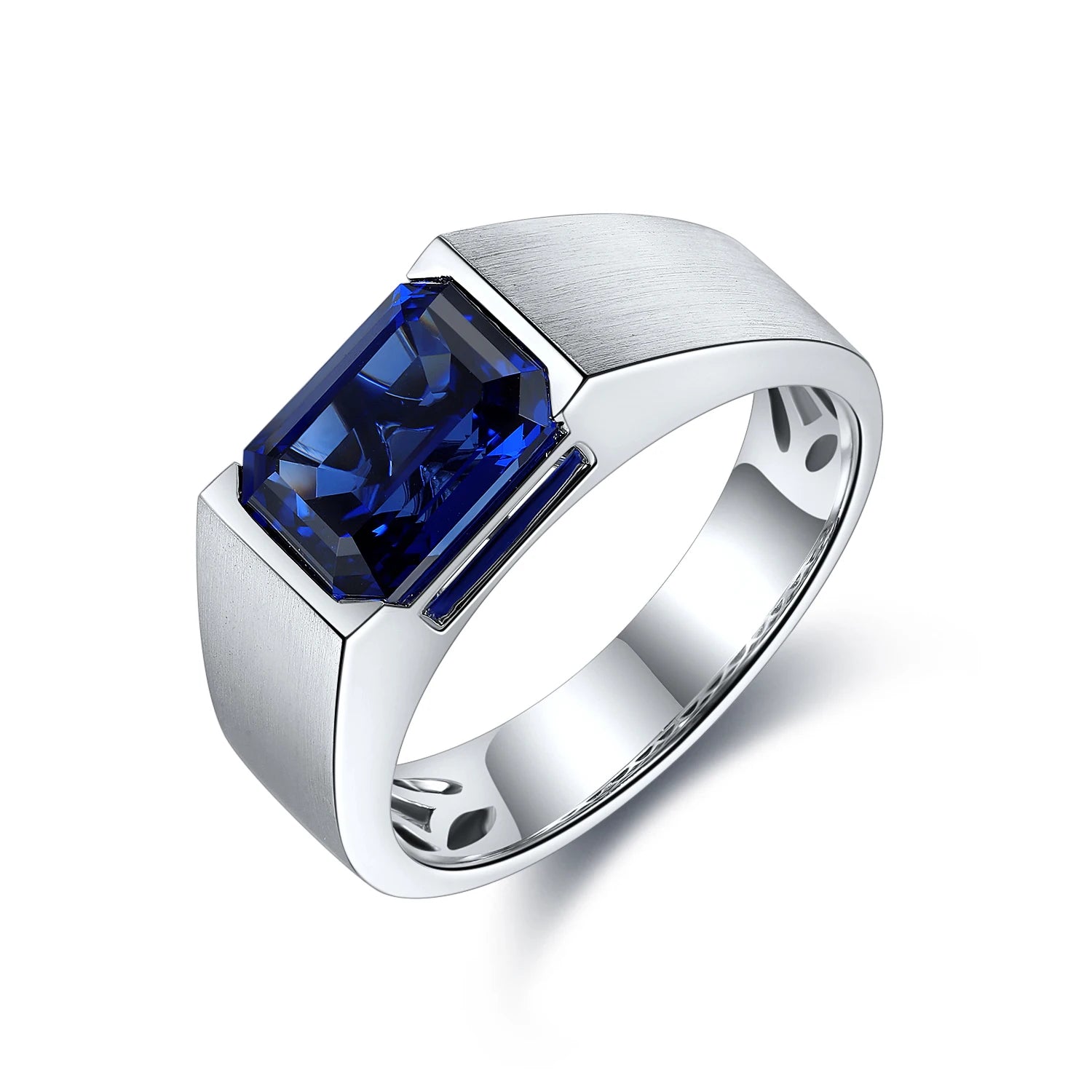 Holycome Top Quality 925 Sterling Silver Lab Grown Sapphire Ring Jewelry Men or for Wedding Ring Moissanite Ring