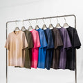 Wholesale  Heavyweight Unique Craftsmanship Water-washed Spray Pattern Round-neck  Oversized T-shirt