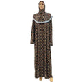 Lace Flowers Pullover Prayer Hooded Dress Abaya Robe ISLAMIC Muslim Costume RAMADAN WORSHIP HIJAB ADN SKIRT Together for Lady