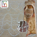 Wedding Luxury Bridal Pearls French Lace High End White Embroidery Beaded Tulle Hand Pearls Lace Fabric