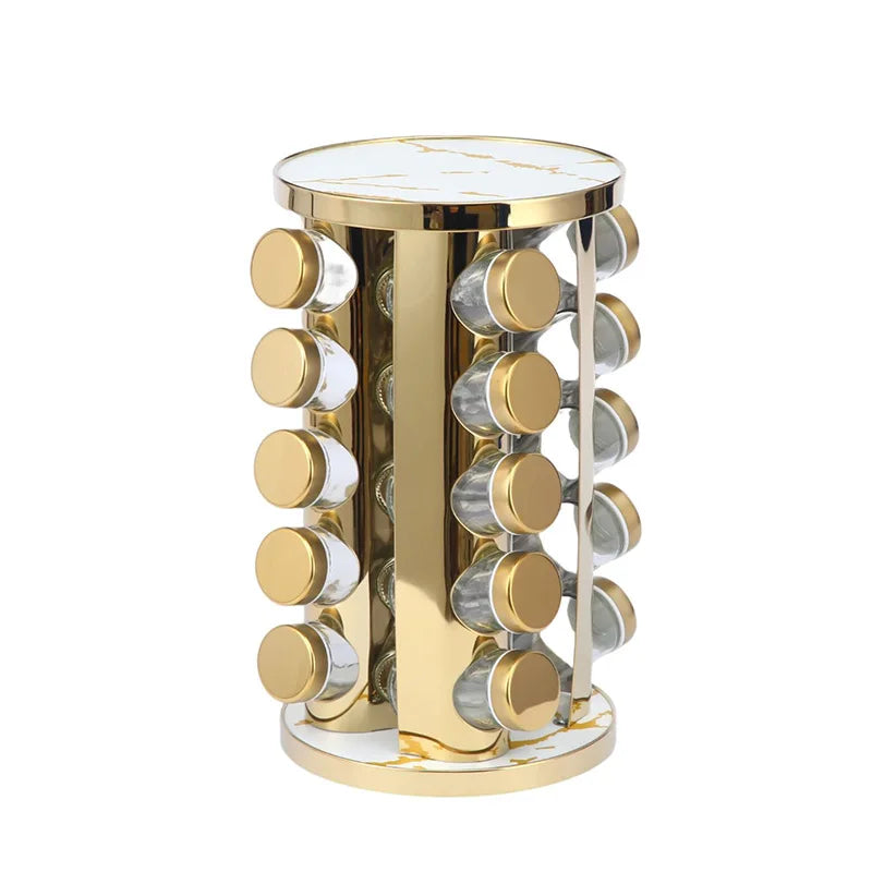 Rotating Seasoning Rack Stainless Steel Spice Holder Kitchen Multi-layer Seasoning Bottle Storage Rack