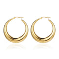 Big Round Hollow Earrings Trendy Silver Fashion Jewelry Wholesale Large Stainless Steel Hoop Earrings Women EHE001