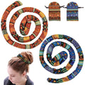 CHENGHE  Bohemian Fabric Dreadlock Accessories Bendable Ponytail Holders Colorful Dreadlock Hair Lock Tie With Storage Bag