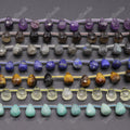 Genuine Gemstone Top Drilled Teardrop Beads Strand Natural Quartz Amethyst Prehnite Water Drop Beads 10x14mm