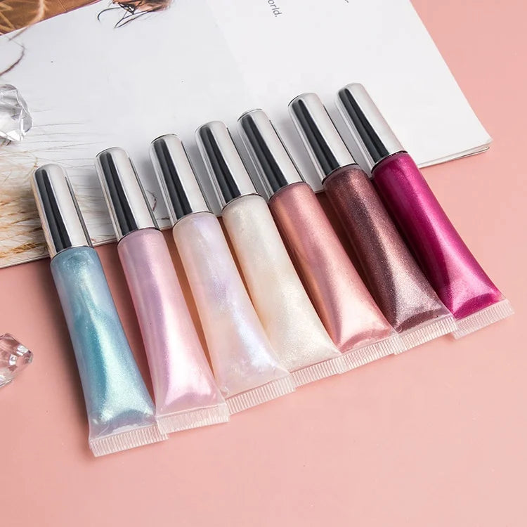 Moisturizing Shining Shimmer Glitter Lip Glaze Lip Satin Crystal Jelly Tube Clear Lip Gloss Vendor