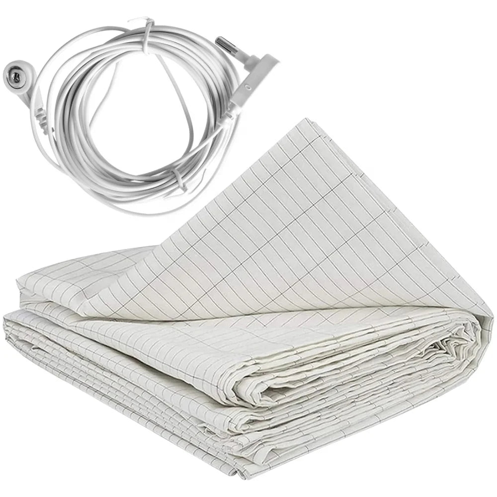 Full Twin Mattress Kit Conductive Silver Earth Grounding Sheets 400TC Plaid Therapy Product Hotel Comfortable Sleep Experience