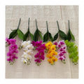 New Tape Medium Double Fork with Leaves 9 Heads Phalaenopsis Artificial Flowers Decorative