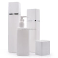 300ml 400ml 500ml  New Design Empty Customize White HDPE Square Plastic Shampoo Face Cleanser Lotion Bottle with  Pump Dispenser