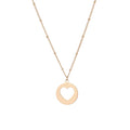 Heart-Shaped 2cm Stainless Steel Pendant Necklace with Ball Bead Chain Fashion Accessory