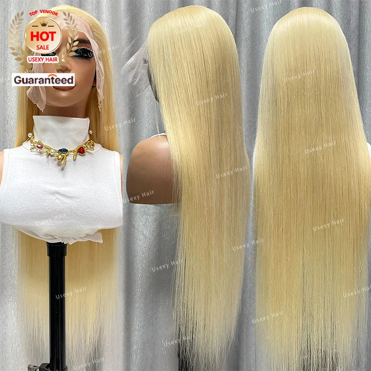 613 Blonde Full Lace Frontal Wigs Raw Virgin Human Hair Lace Front Wig for Black Women Peruvian 13x4 Lace Closure Frontal Wig MegaBDM