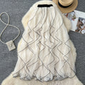 Boutique Wholesale 2026 Autumn French Mesh Elastic Waist Slimming A-line Large Swing Women's Skirt