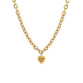 Custom Engraved Stainless Steel 18K Gold Plated Square I Love You Pendant Necklace Lucky Heart Charm Necklace Jewelry Gift