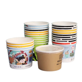 Customized Logo Printing 16oz Paper Bowl Take Away Box Disposable Paper Bowl for Rice Salad and Soup