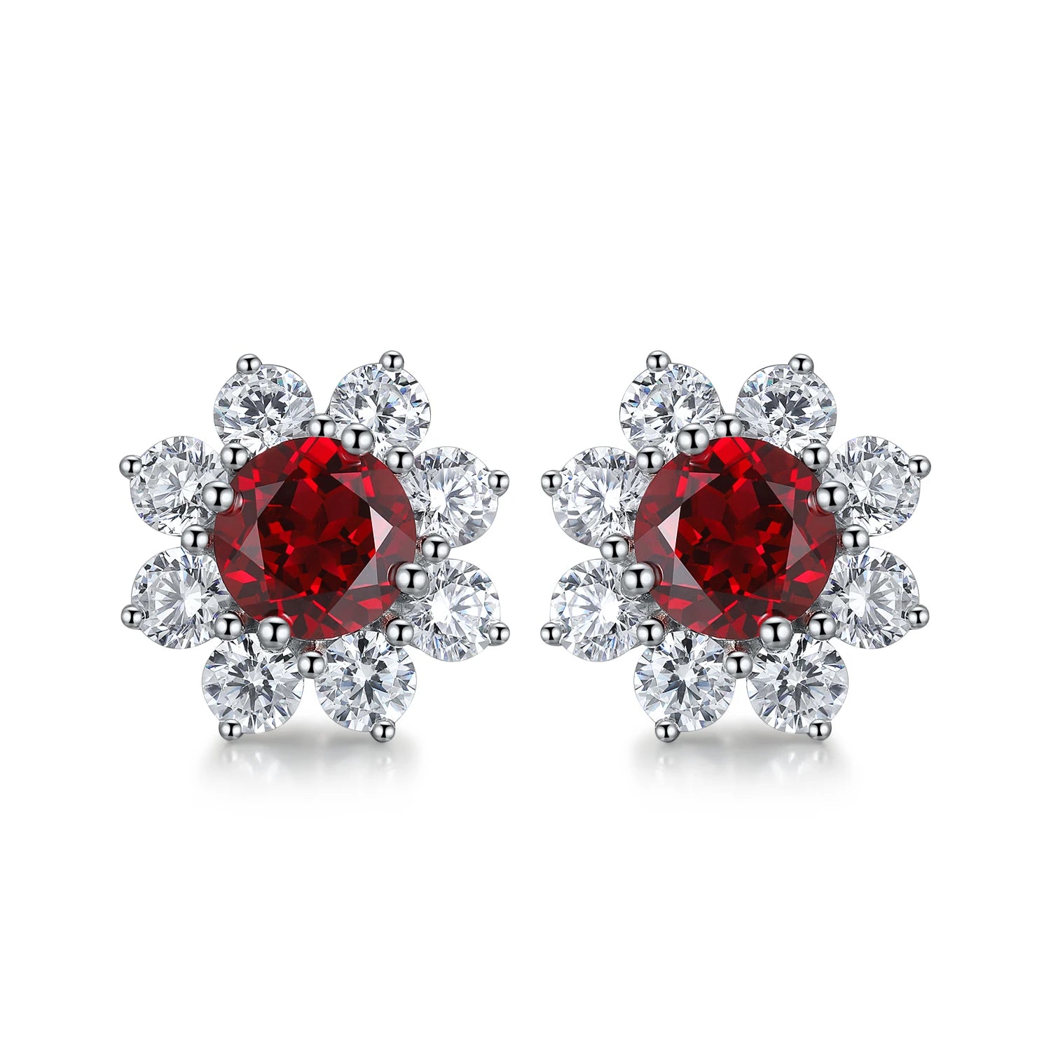 Lab Grown Ruby Jewelry High Quality S925 Women's Earrings