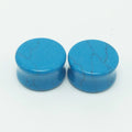 Huiying Diy 16mm Wholesale Blue Turquoise Ear Expander Gemstone Polished Stone Ear Plugs Jewelry