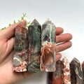 Wholesale Bulk High Quality Natural Han 6-10 cm Money Agate Point Crystal Tower Polished Technique Love Theme for Baptism Gifts