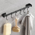 Brushed Nickel SUS304 Stainless Steel 6-Piece Modern Wall Mounted Towel & Coat Hooks for Bathroom Kitchen Hotel Easy Clean