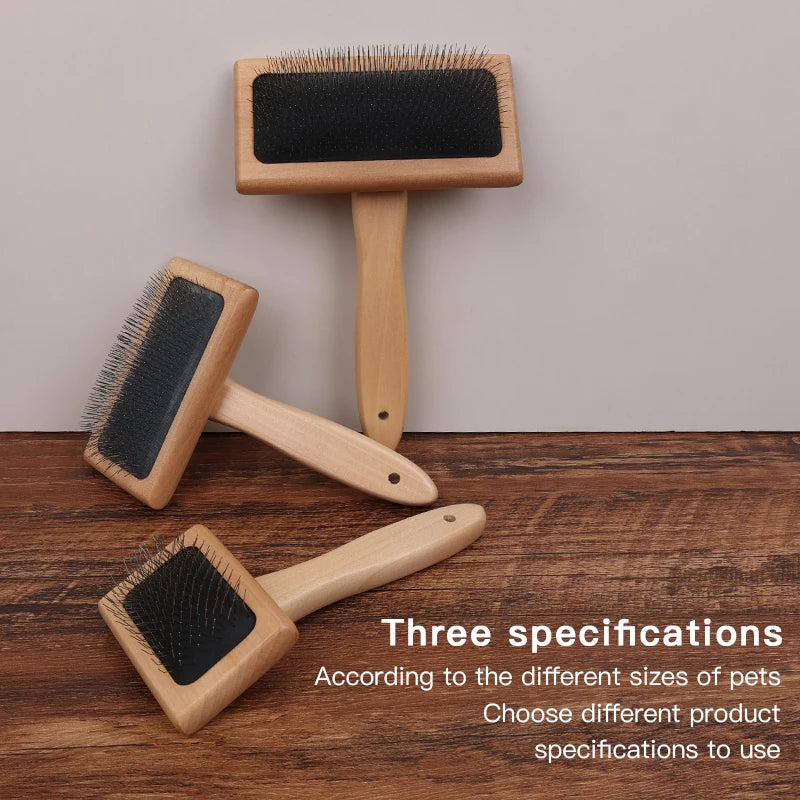 Factory Wholesale Custom Logo Wood Long Pin Cat Pet Grooming Slicker Brush for Dogs