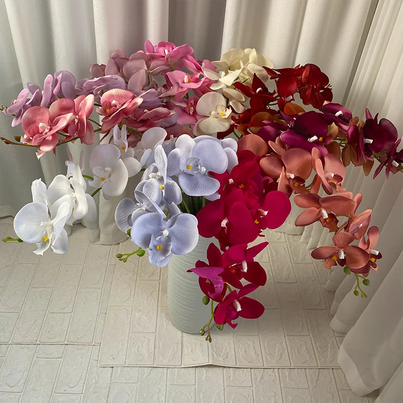 China Factory Good Quality  9- Head Link Phalaenopsis Wall Flowers Artificial Dekoration   for Wedding