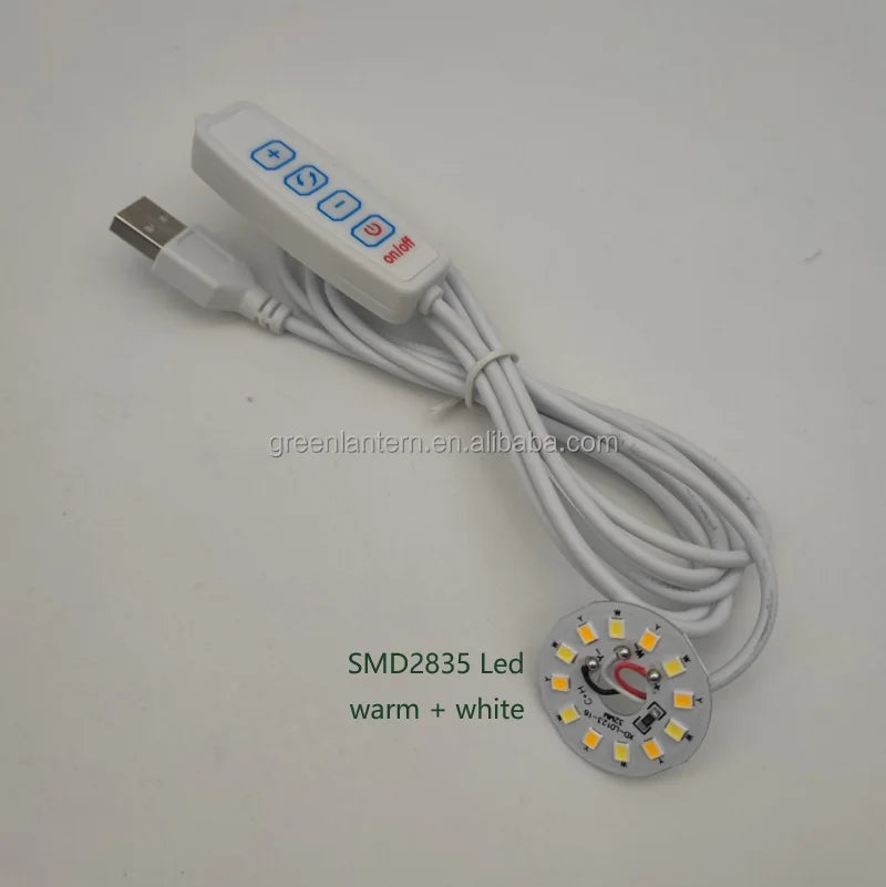 31mm SMD2835 SMD5730 Led Light Board 5V Dual White CCT PCB Led Chip Light Circuit Boards with Dimmable USB Wire DIY Light Source
