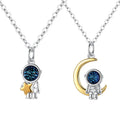 Couple Spaceman Pendant Couple Necklaces Planet Galaxy Astronaut Series Necklace for Women Men Silver Color Jewelry