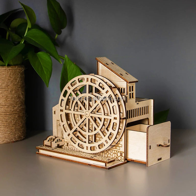 Factory Direct 3D Laser Cut Plywood Pen Holder Stylish Tabletop Stationery Decoration in Wood Crafts Wooden Boxes & Wall Signs