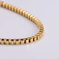 Body Chain Stainless Steel Necklace 18K Gold Plated Stainless Steel Chain Simple 2mm Length 18-24 Inches Box Chain for Unisex