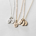 Dainty Personalized logo Name Engraved 925 Sterling Silver Custom Initial Letter Oval Disc Pendant Necklace Wholesale