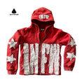 Vintage Loose Vintage Long Sleeved Pullover Hoodie for European American Sweatshirt Patchwork Letters Star Hooded Front Winter