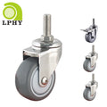 2 Inch 50mm Heavy Duty M10*25 304 Stainless Steel Industrial Rubber Castor Wheel Modern Furniture Caster for Living Room MegaBDM