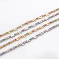 Qiuhan Drop Shipping A-Z 26 Capital Letter ICY Rainbow Zircon Tennis  Chain Custom Name Choker Necklace