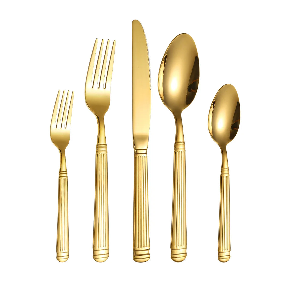 Luxury Roman Column Tableware Stainless Steel Dinnerware Sets Wedding Flatware Knife Fork Spoon Steak Knife Flatware Set
