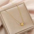 G2214 Wholesale Collar De Acero Inoxidable Gold Plated Stainless Steel Ball Charm Fashion Jewelry Necklaces