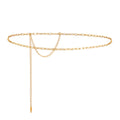 J&D Sexy 18K Gold Plated Stainless Steel Paperclip Chain Waist Belt Body Jewelry Minimalist Y2K Layered Chain Accessories