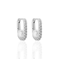 WMEB146 S925 Sterling Silver Oval Hoop Earrings With Pearl for Women Micro-inlay Cubic Zircon Huggie Earrings