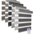 Luxury Modern Zebra Roller Blinds Manual Double Layer 100% Fabric Blackout Window Blind Curtains Shades Thick Built-in Plain