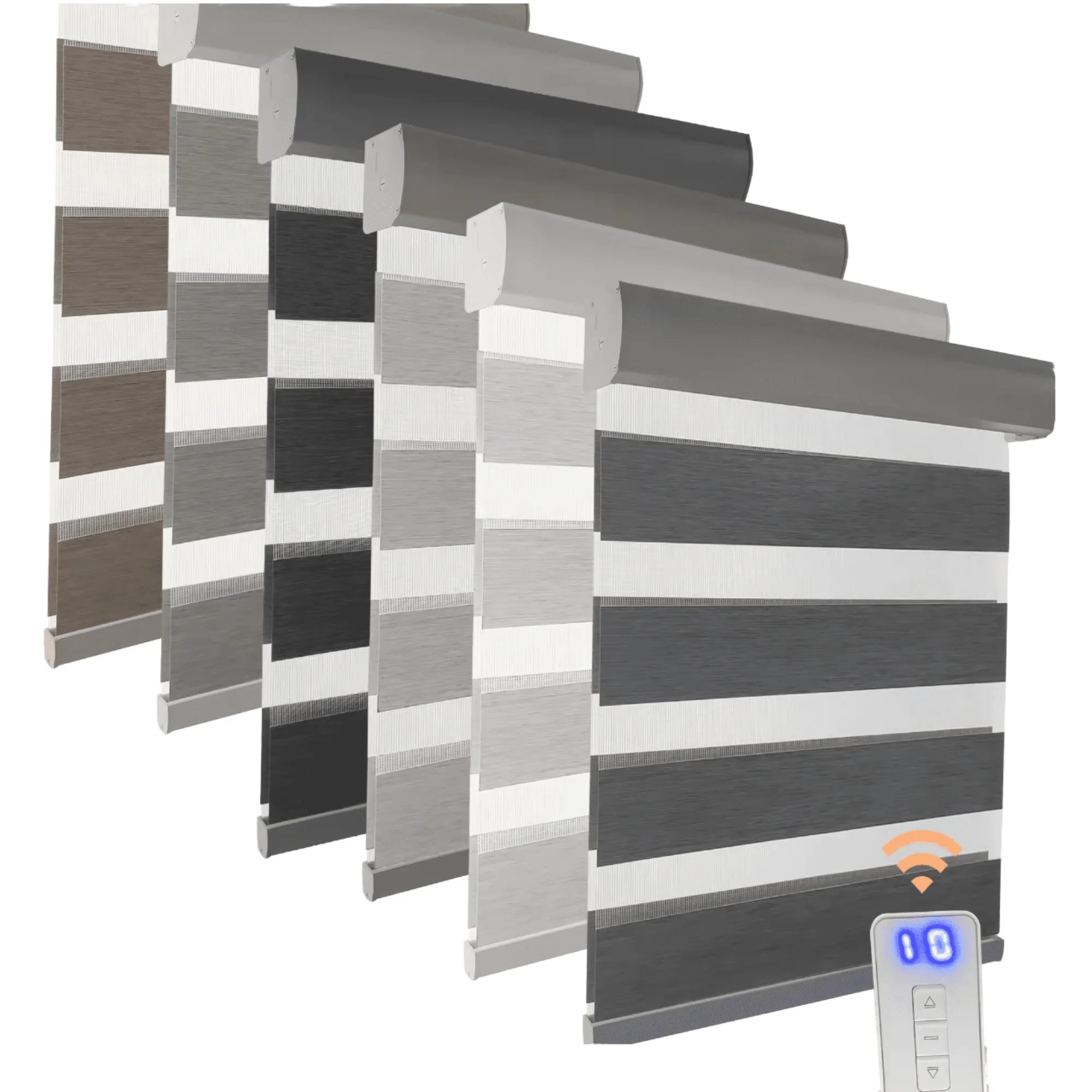 Luxury Modern Zebra Roller Blinds Manual Double Layer 100% Fabric Blackout Window Blind Curtains Shades Thick Built-in Plain