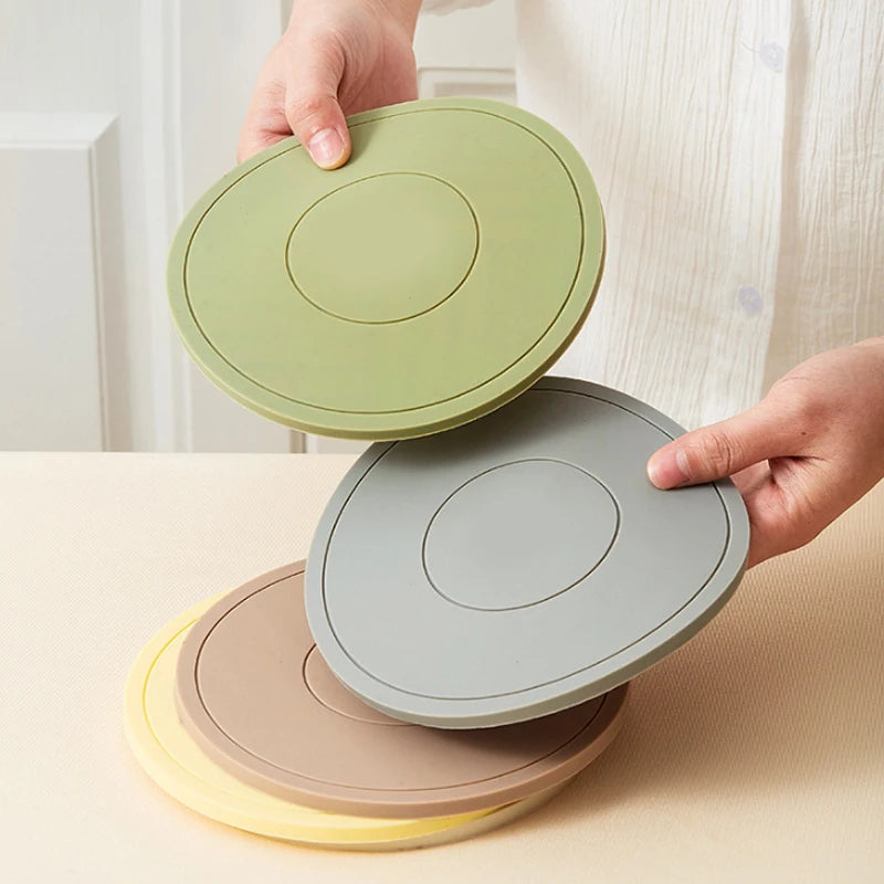 High Temperature Resistant Thickened Silicone coaster Round Microwave Silicone Tableware Mat Insulation Casserole Placemat