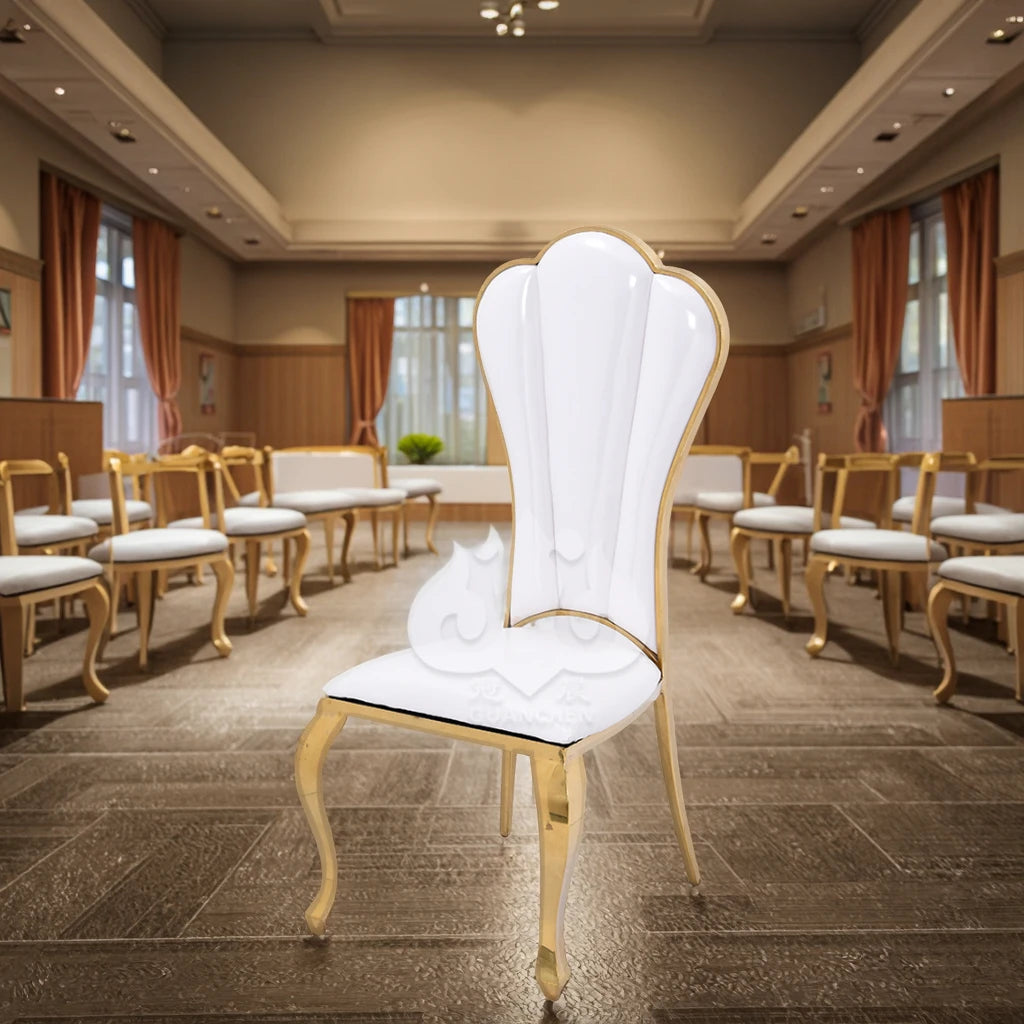 In Stock Stainless Steel Gold Hotel Banquet Wedding Chairs for Parties Restaurants Outdoor Events Direct From Factory