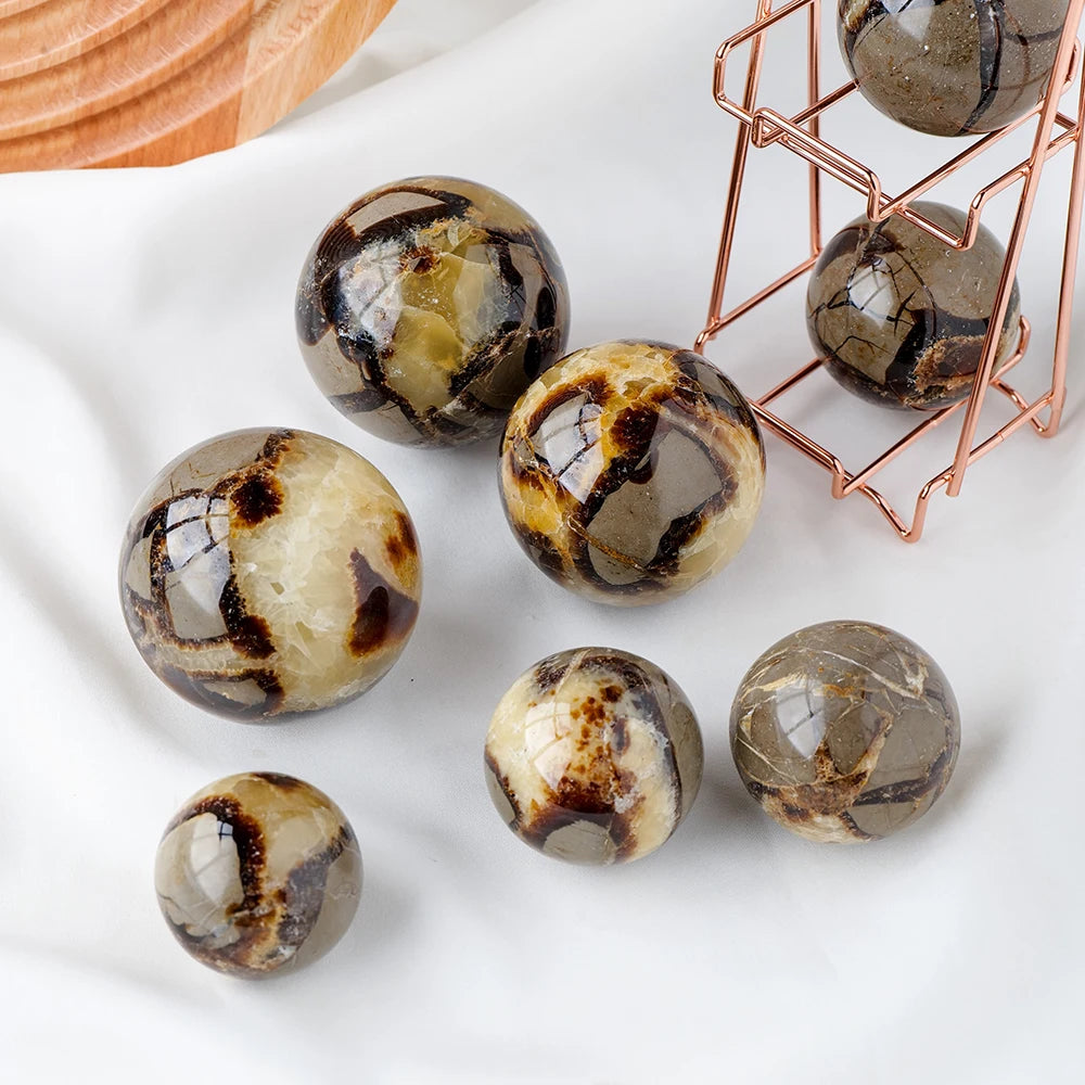 Wholesale Natural Healing Stone Moire Crystal Ball Septarium Sphere Home Decoration