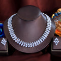 Super Luxury African Middle East Cubic Zircon Wedding Big Necklace and Earrings Bridal Jewelry Sets for Women Dress Accessories