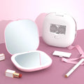 Zonyin Custom Square Dual-Sided LED Pocket Compact Mirror With 1X/5X Magnification Portable Travel Makeup Mirror with LED Lights