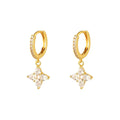 925 Sterling Silver Zirconia Pave Water Drop Pendant 18K PVD Gold Plated Huggie Earrings Gift for Woman