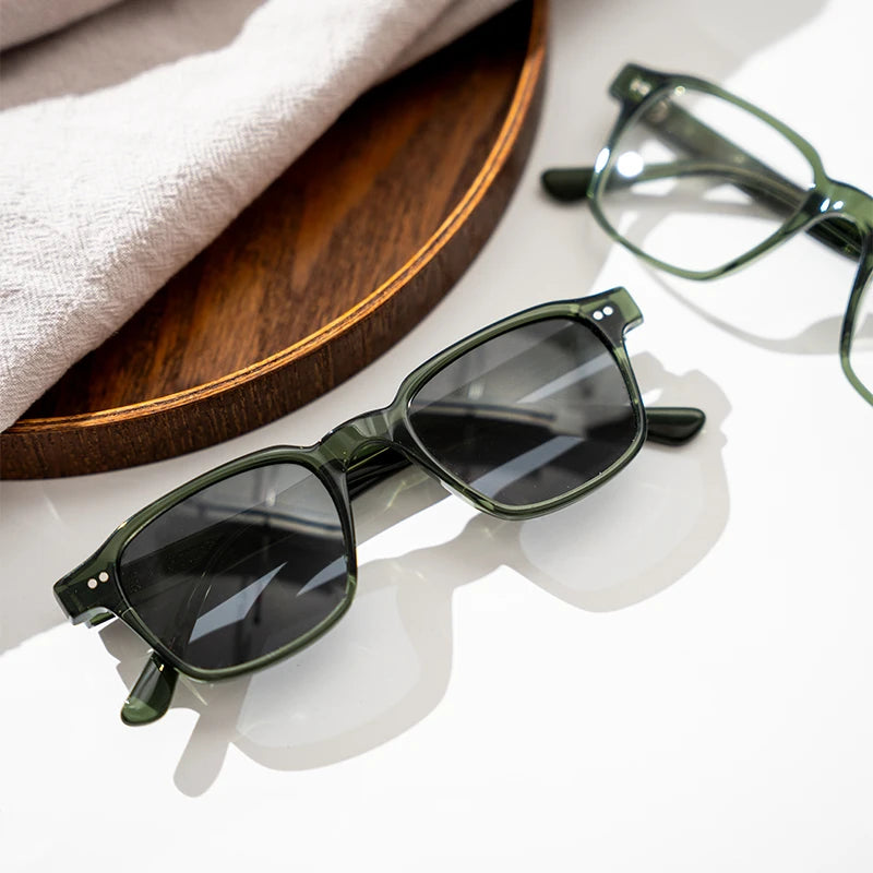 Fashion Transparent Acetate Square Unisex Driver Sunglasses Polarized