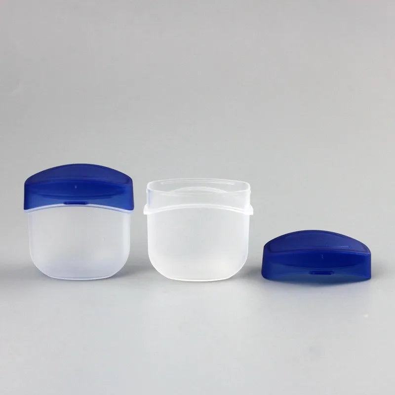 7g 50g 100g Frosted  Blue Lid Hand Skin Vaseline Lipstick Balm Lip Mask Bottle Moisturizing Lotion Jar with Flip Cover