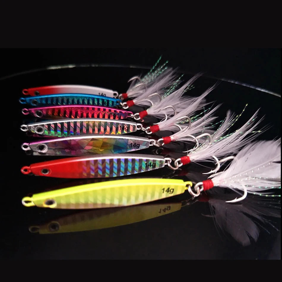 7g 10g 14g 17g 21g 30g 40g 60g 80g Metal Lead Jigs Long Casting Surf Fishing Slow Vertical Casting Assortment Lure